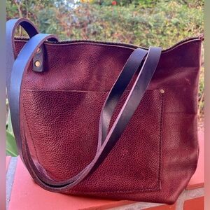 Portland Leather Goods Zipper Tote Bag Nutmeg